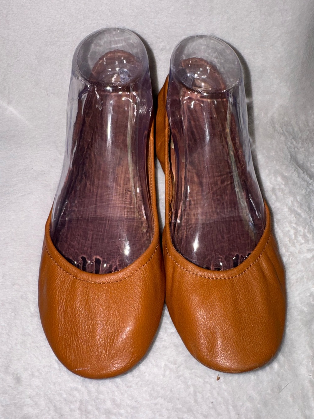 Classic Women's Tan Leather Ballet Flats - Comfortable Everyday Shoes